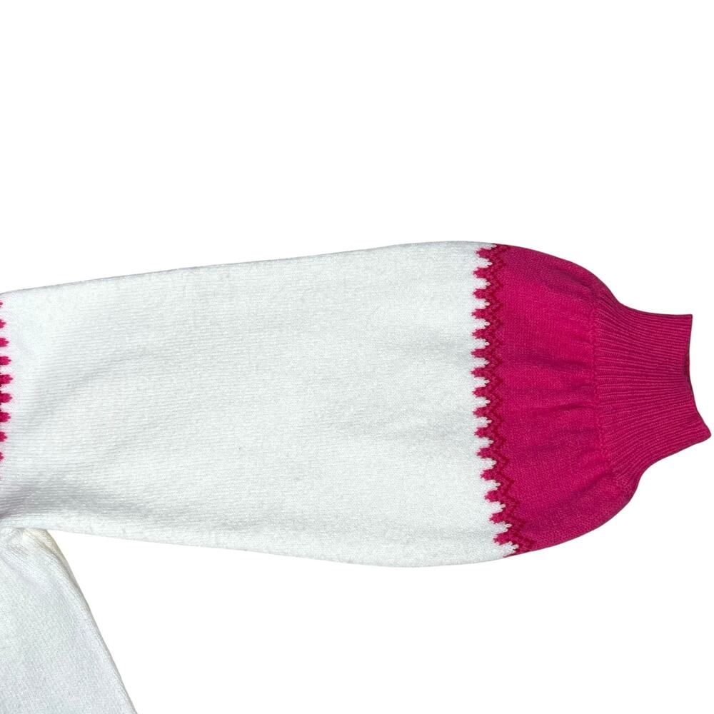 Tuckernuck Hyacinth House Dove Fair Isle Pink Mock Neck Sweater Cottagecore XS - Picture 7 of 10